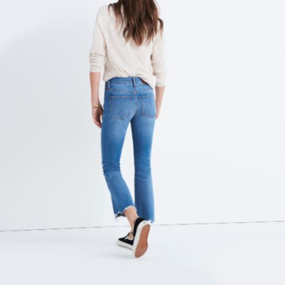 Madewell Cali Demi-Boot Jeans: Chewed Hem Edition Size 26 Frayed hem EUC - Picture 4 of 9